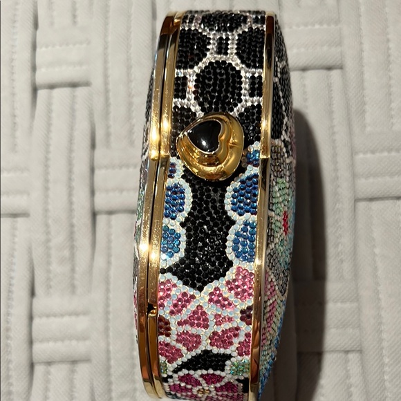 Judith Lieber  VINTAGE EUC Floral Heart Clutch - Picture 2 of 15